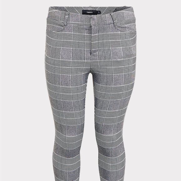 Torrid Modern Millennium Stretch Ankle Pant Black In Plaid Houndstooth Pants - Picture 10 of 10
